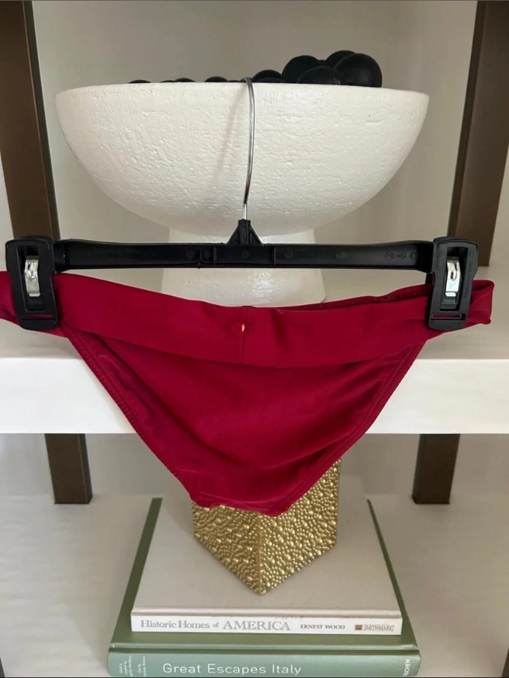 Bandeau Tie-Front Bikini Set in Deep Red